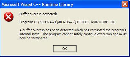 Buffer Overrun Detected