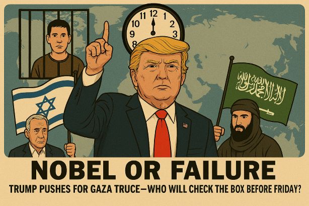 טור חירום: דד־ליין של שלום, טראמפ רוצה נובל - המזרח התיכון בוחן מי ימצמץ ראשון לפני שישי?