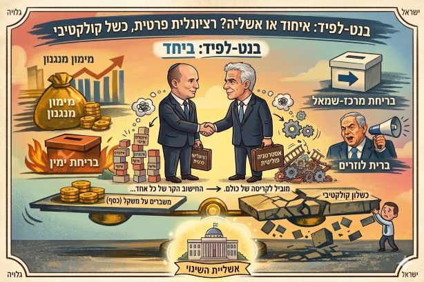 טור חירום על איחוד בנט-לפיד: רציונליות פרטית, כשל קולקטיבי ואשליית השינוי